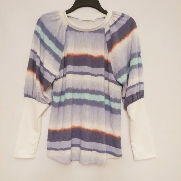 NEW WASHED SOFT MULTI COLOR BUBBLE SLEEVE - Picture 1 of 7